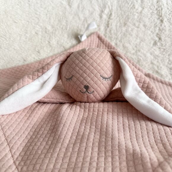 Dream Gro Knit Pink Bunny Rabbit Lovey 12” Baby Girls Security Blanket - Picture 2 of 5